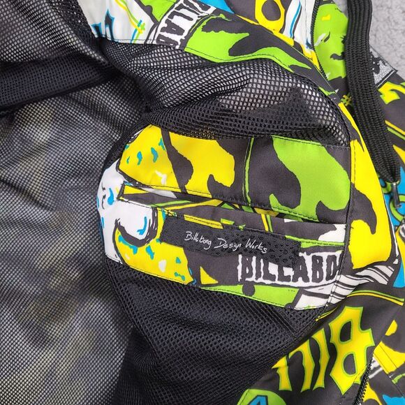 Billabong Jacket Mens Small Windbreaker Mesh Liner Cool Graphics‎ Hooded - Picture 6 of 12